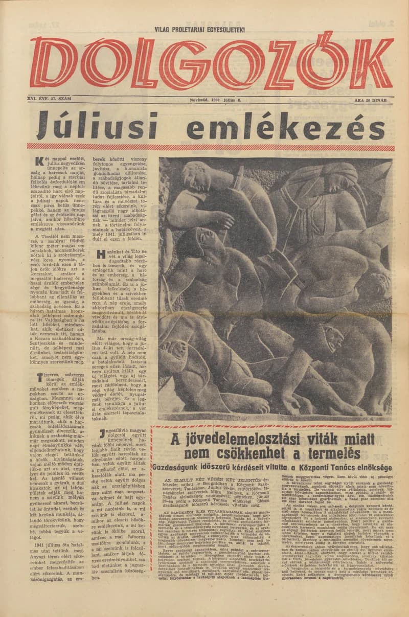 Dolgozók, 16. évf. 1962. július 6. 27. sz.