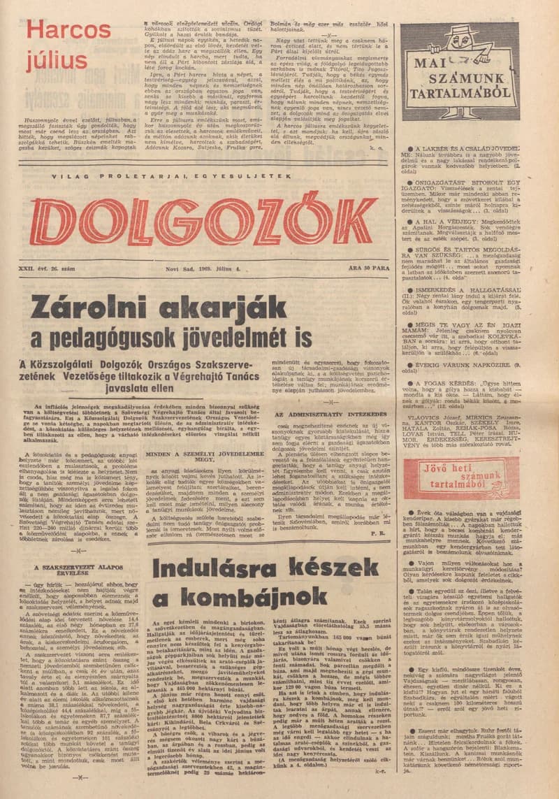 Dolgozók, 23. évf. 1969. július 4. 26. sz.
