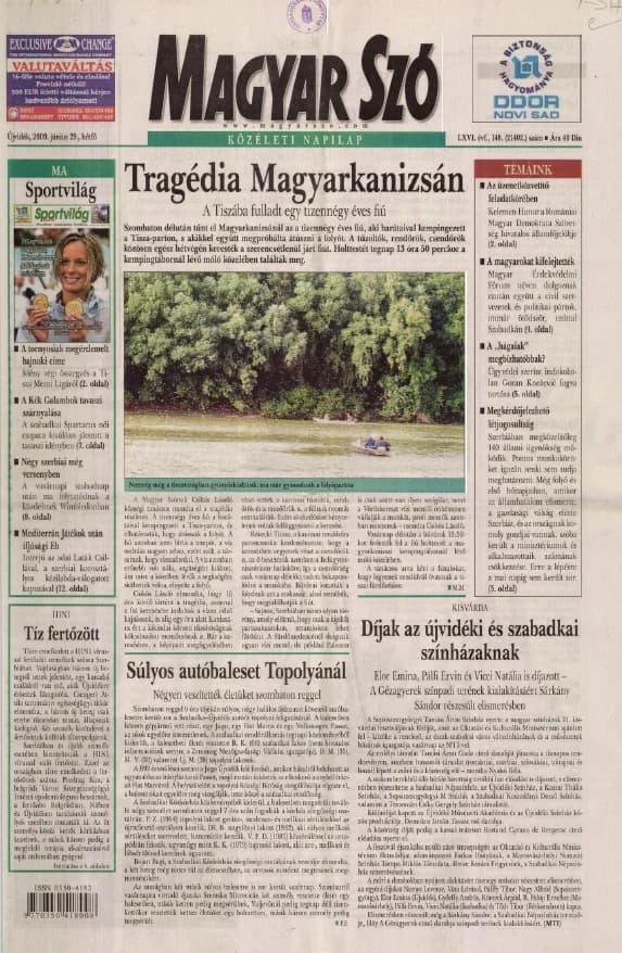 Magyar Szó, 66. évf. 2009. június 29. 148. sz. 1–16. oldal