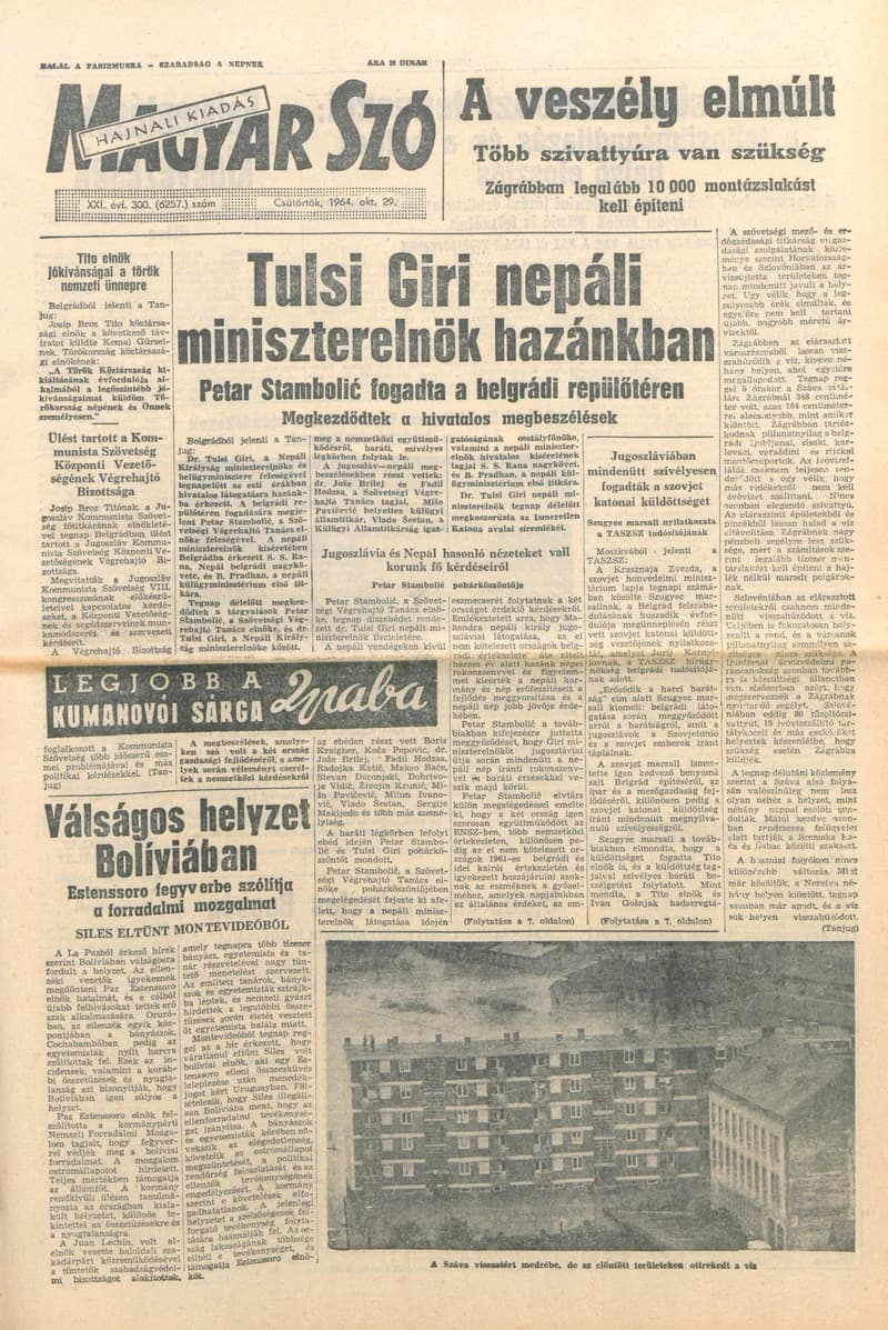 Magyar Szó, 21. évf. 1964. október 29. 300. sz.