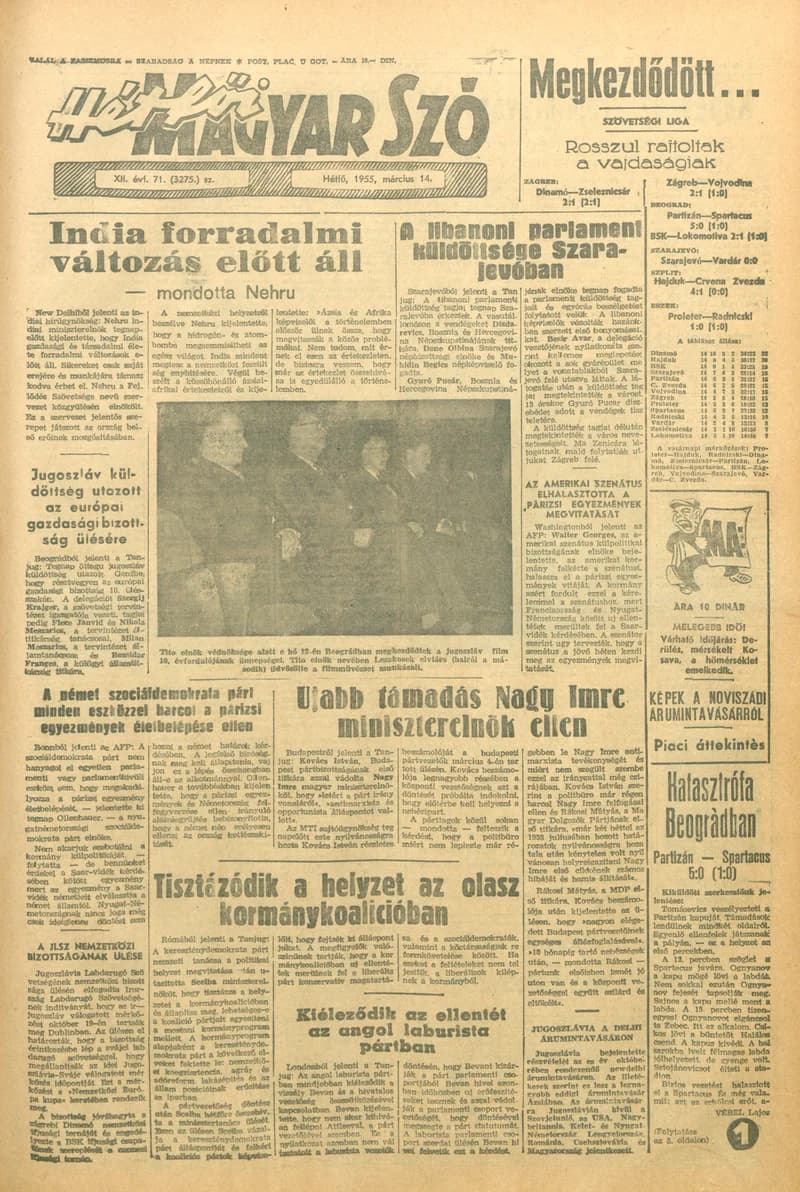 Magyar Szó, 12. évf. 1955. március 14. 71. sz. 1–6. oldal