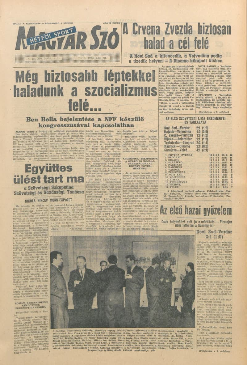 Magyar Szó, 20. évf. 1963. november 18. 318. sz. 1–16. oldal