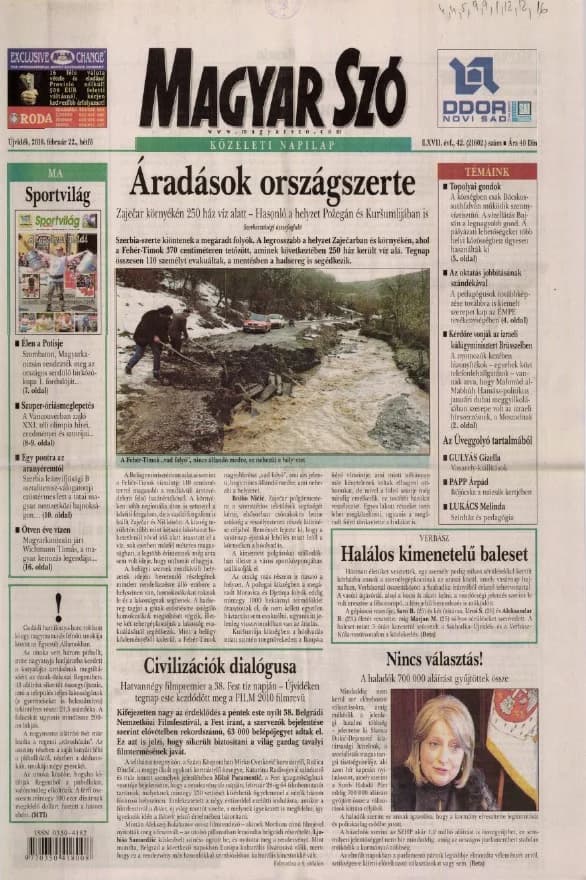 Magyar Szó, 67. évf. 2010. február 22. 42. sz. 1–16. oldal