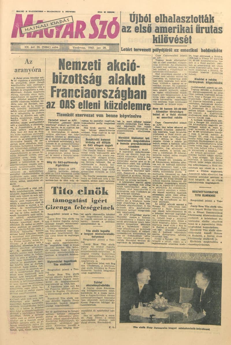 Magyar Szó, 19. évf. 1962. január 28. 26. sz. 1–24. oldal