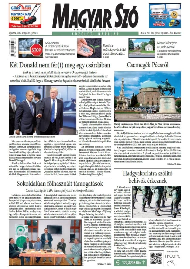 Magyar Szó, 74. évf. 2017. május 26. 119. sz. 1–16. oldal