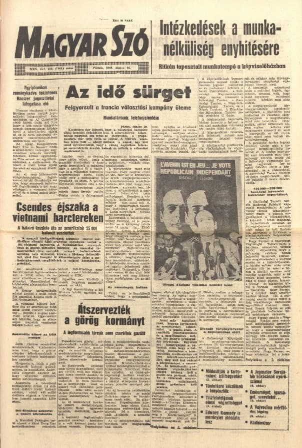 Magyar Szó, 25. évf. 1968. június 21. 169. sz. 1–10. oldal