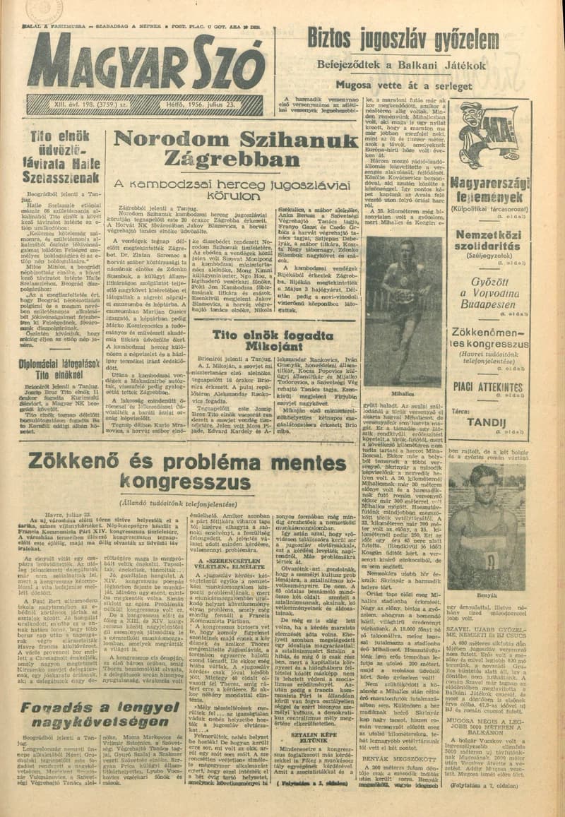 Magyar Szó, 13. évf. 1956. július 23. 198. sz. 1–10. oldal
