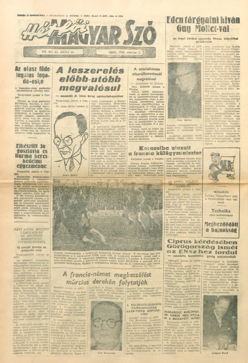 Magyar Szó, 13. évf. 1956. március 5. 62. sz. 1–10. oldal