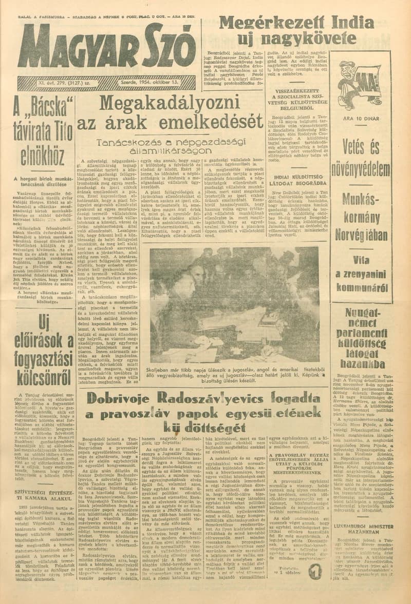 Magyar Szó, 11. évf. 1954. október 13. 279. sz. 1–8. oldal