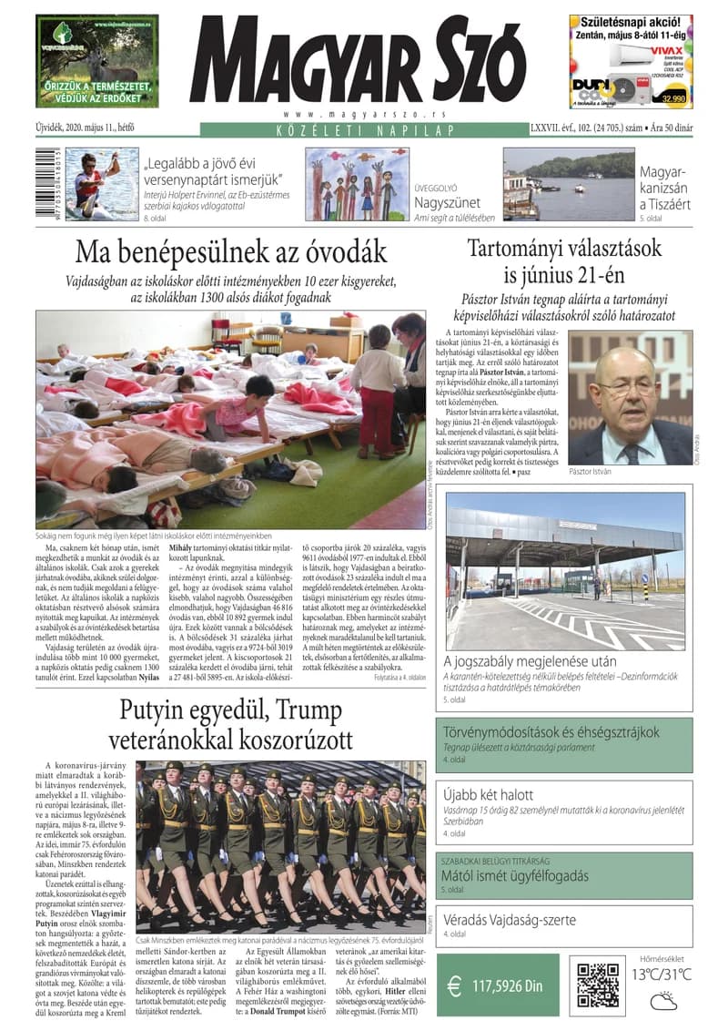 Magyar Szó, 77. évf. 2020. május 11. 102. sz. 1–12. oldal