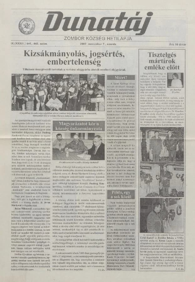 Dunatáj, 9. évf. 2007. november 7. 448. sz.