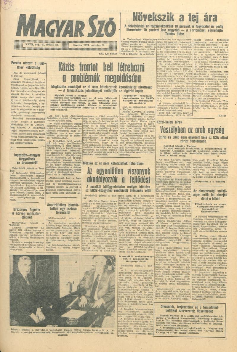 Magyar Szó, 31. évf. 1974. március 20. 77. sz. 1–20. oldal