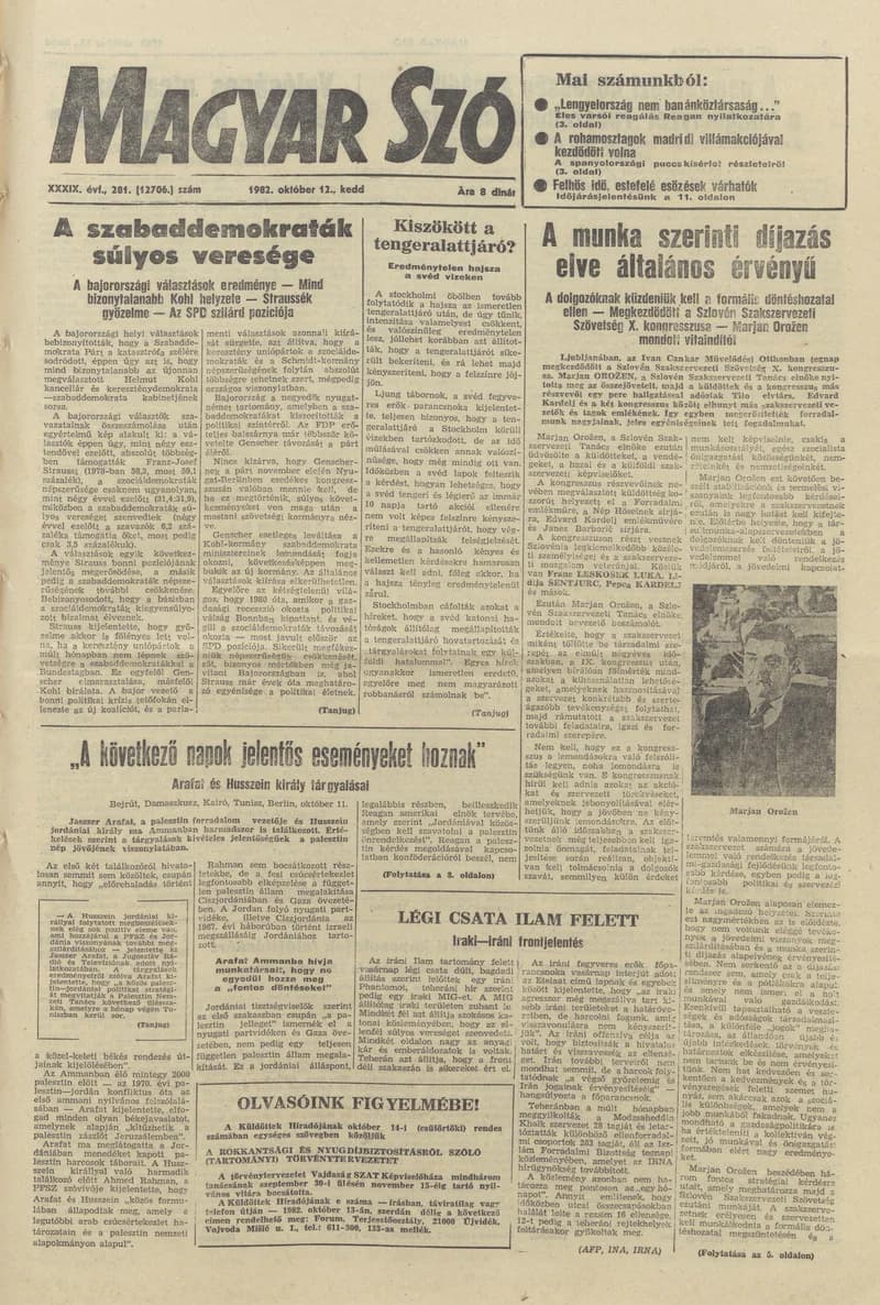 Magyar Szó, 39. évf. 1982. október 12. 281. sz. 1–20. oldal