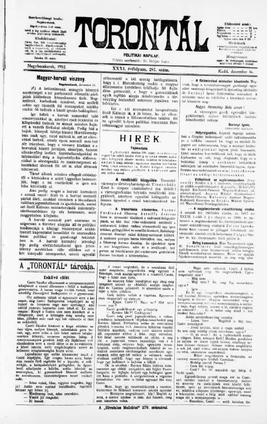 Torontál, 31. évf. 1902. december 16. 287. sz.