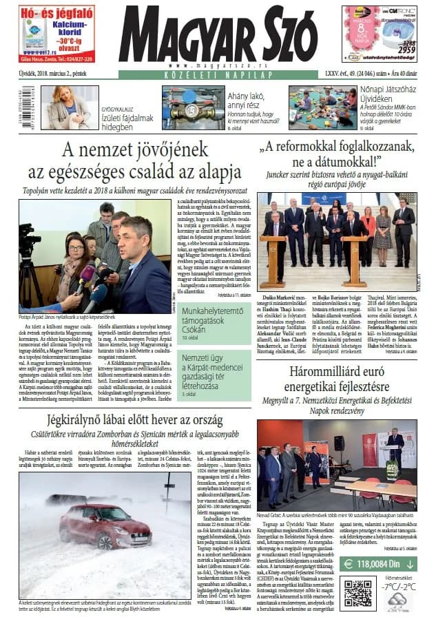 Magyar Szó, 75. évf. 2018. március 2. 49. sz. 1–16. oldal