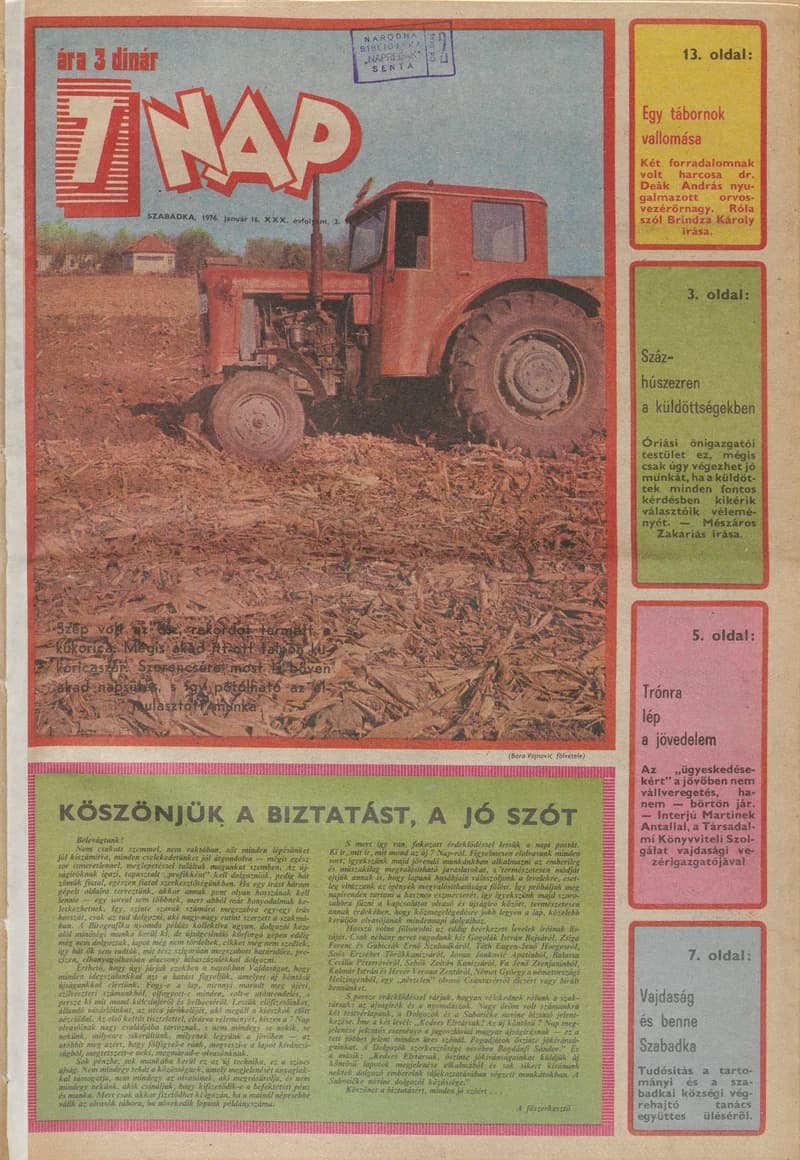 7 Nap, 31. évf. 1976. január 16. 2. sz. 1–24. oldal