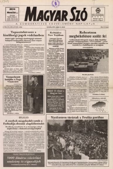 Magyar Szó, 58. évf. 2001. május 8. 104. sz. 1–16. oldal