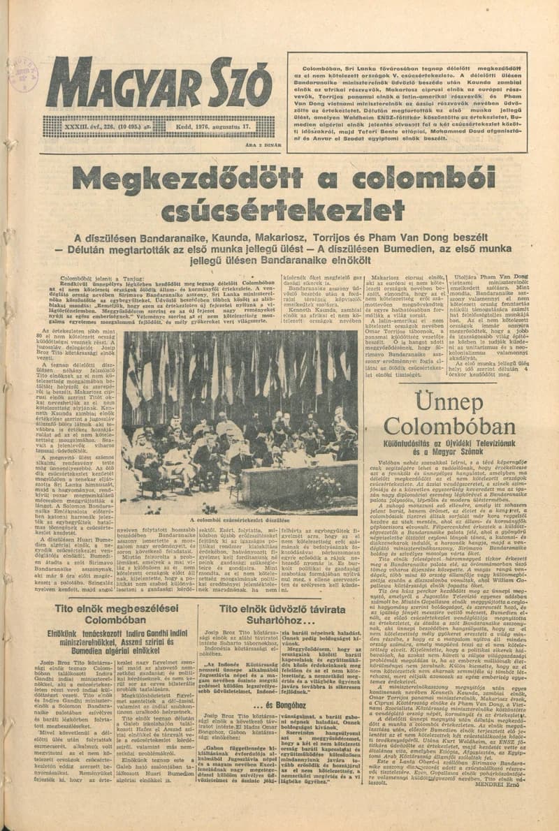 Magyar Szó, 33. évf. 1976. augusztus 17. 472. sz. 1–16. oldal