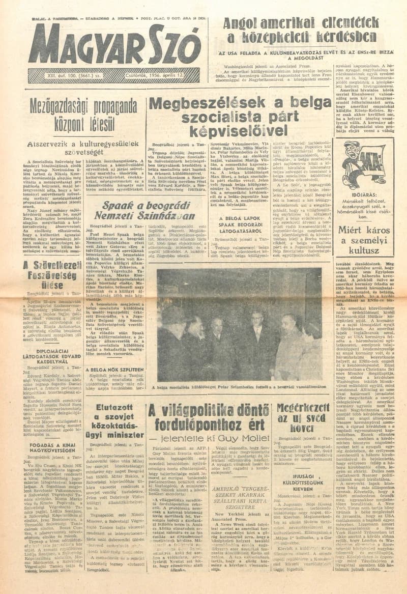 Magyar Szó, 13. évf. 1956. április 12. 100. sz. 1–8. oldal