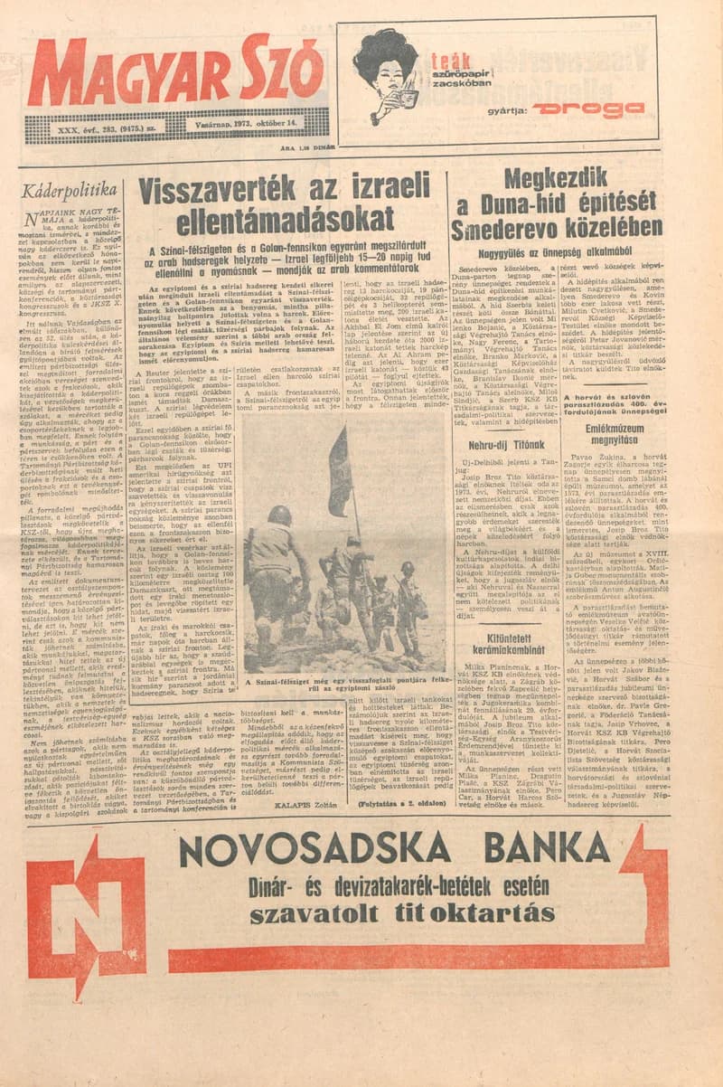 Magyar Szó, 30. évf. 1973. október 14. 283. sz.