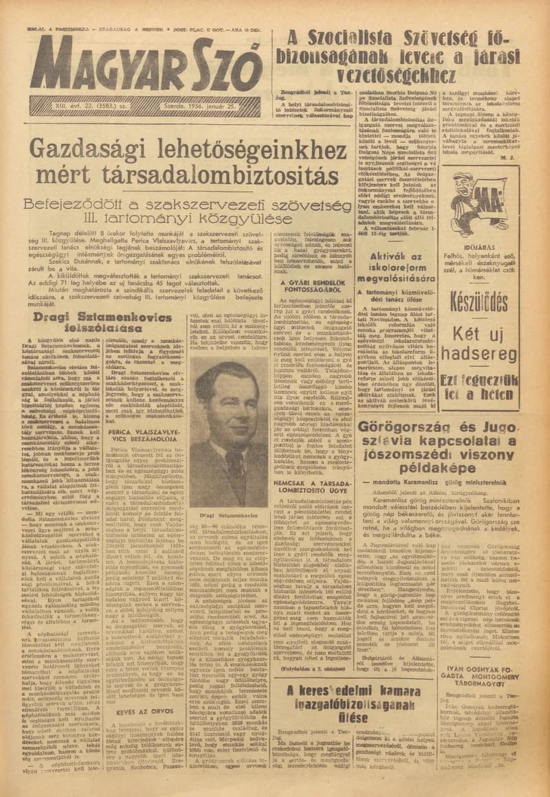 Magyar Szó, 13. évf. 1956. január 25. 22. sz. 1–10. oldal
