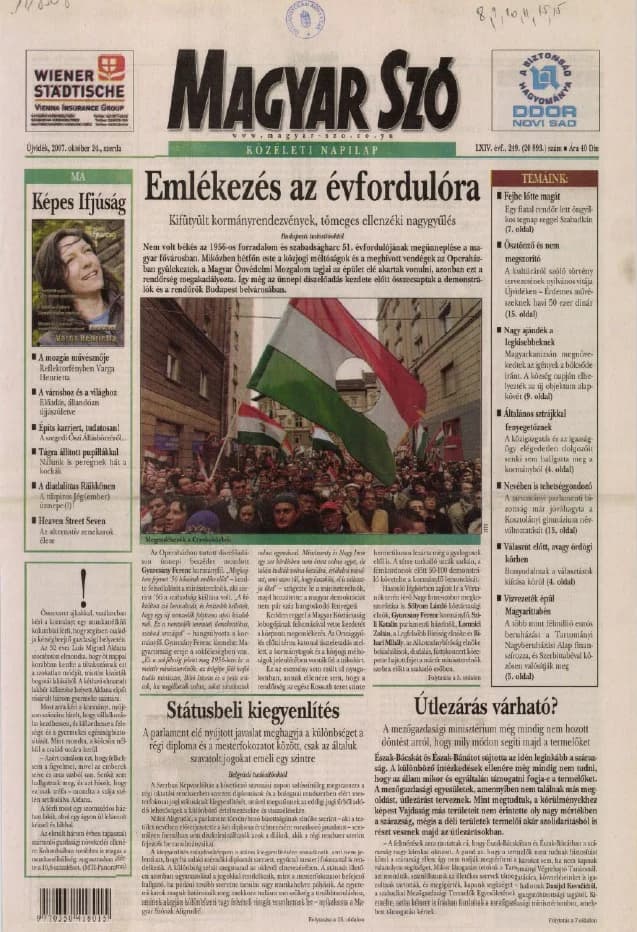 Magyar Szó, 64. évf. 2007. október 24. 249. sz. 1–20. oldal