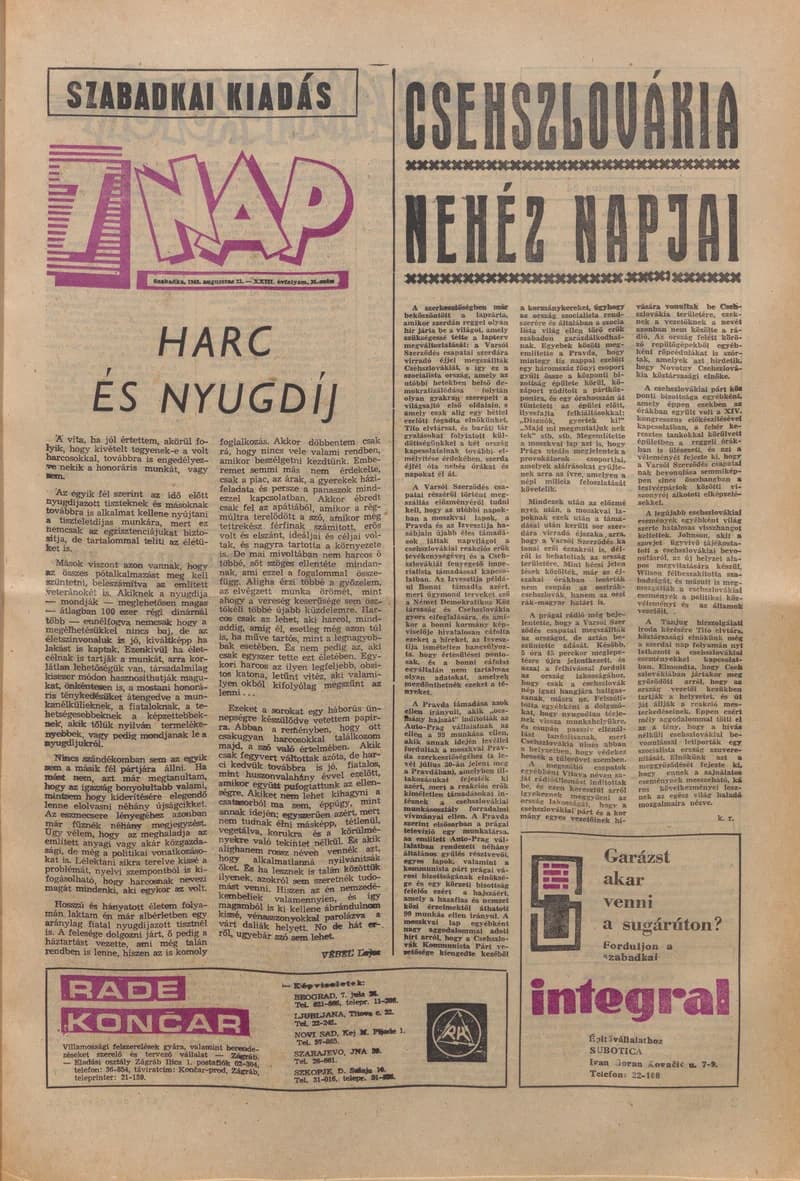 7 Nap, 23. évf. 1968. augusztus 23. 35. sz. 1–16. oldal