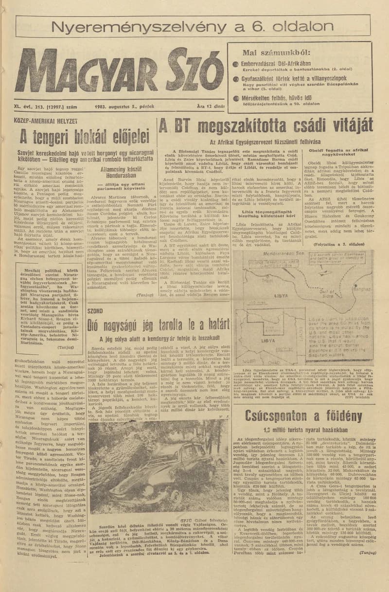 Magyar Szó, 40. évf. 1983. augusztus 5. 213. sz. 1–20. oldal