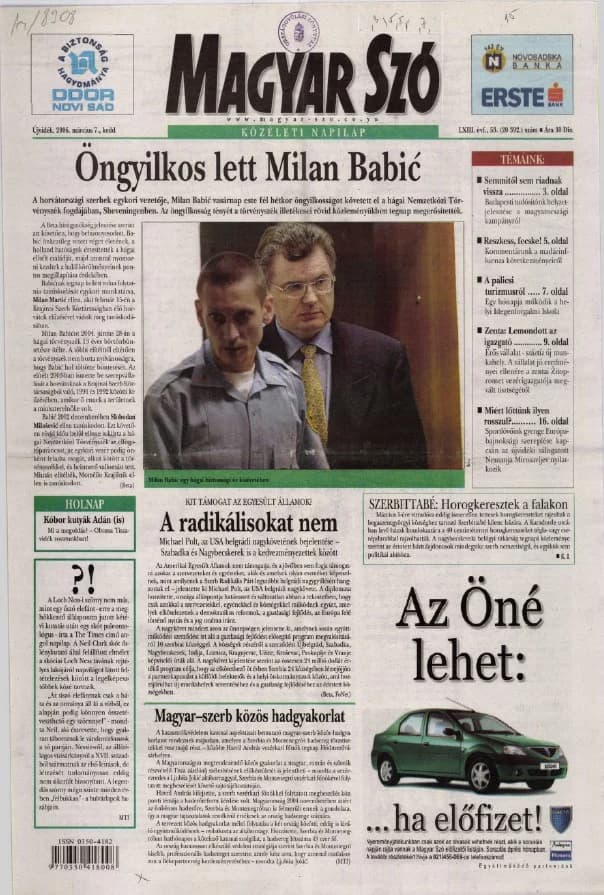 Magyar Szó, 63. évf. 2006. március 7. 53. sz. 1–20. oldal