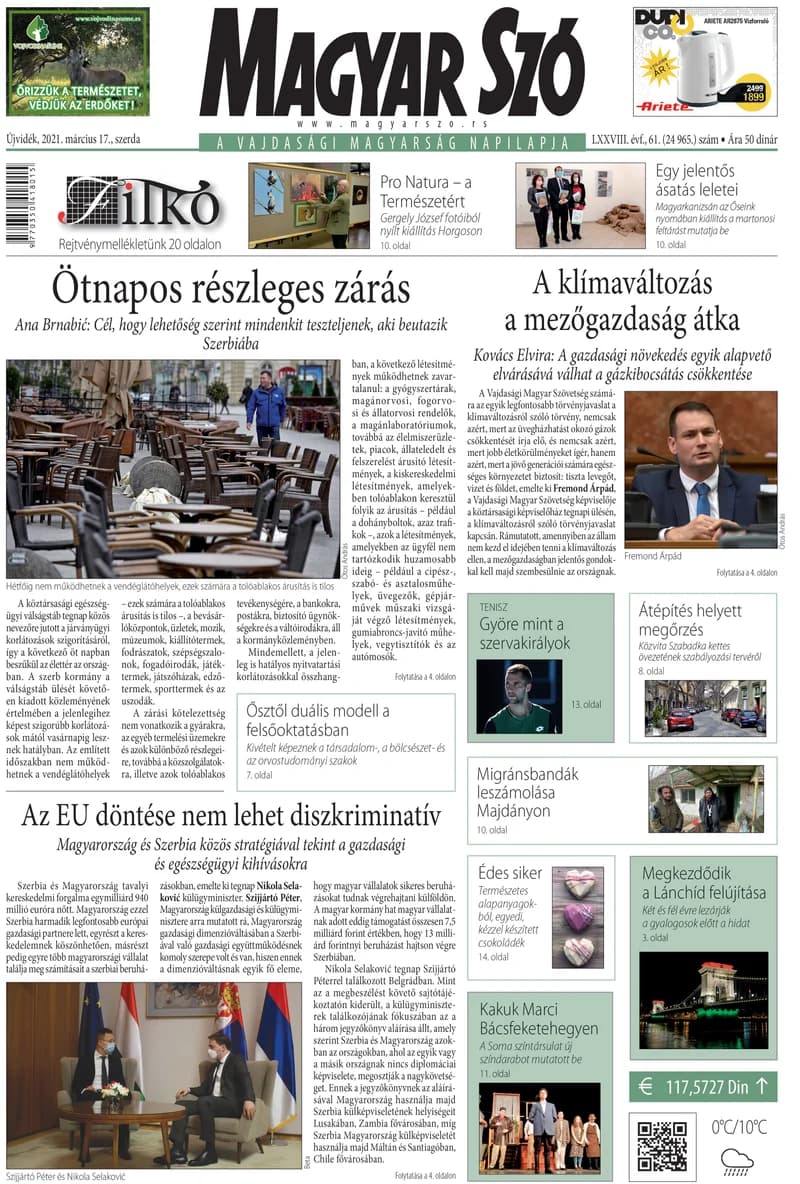 Magyar Szó, 78. évf. 2021. március 17. 61. sz. 1–16. oldal