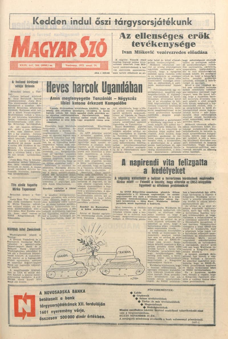 Magyar Szó, 29. évf. 1972. szeptember 24. 264. sz. 1–28. oldal