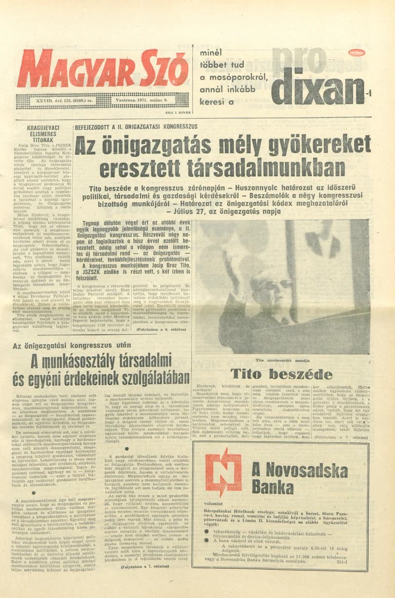 Magyar Szó, 28. évf. 1971. május 9. 125. sz. 1–32. oldal