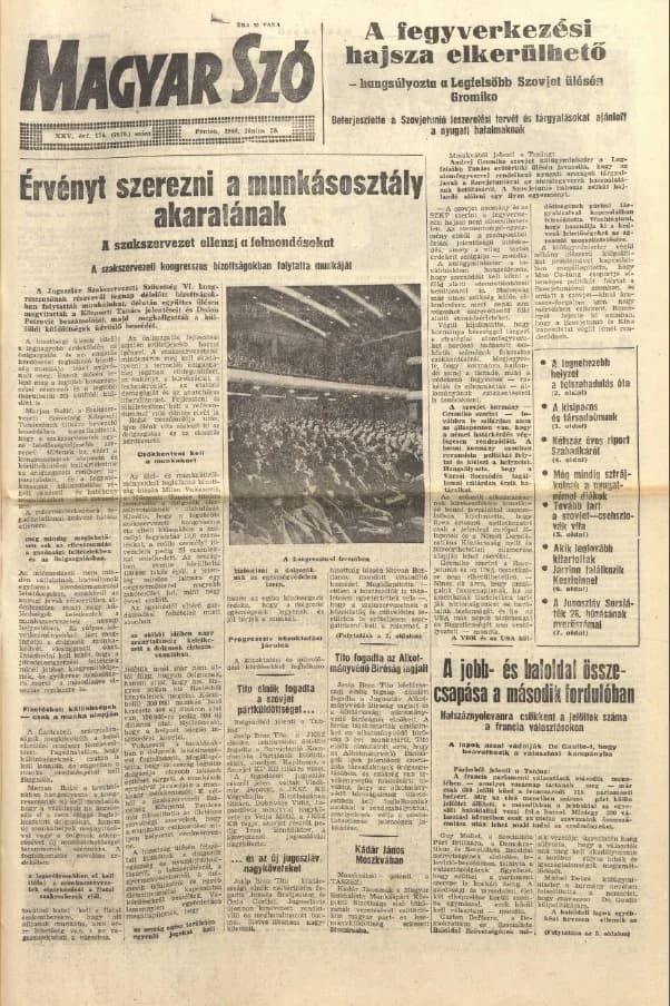 Magyar Szó, 25. évf. 1968. június 28. 176. sz. 1–12. oldal