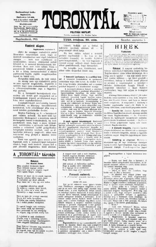 Torontál, 32. évf. 1903. szeptember 5. 201. sz.