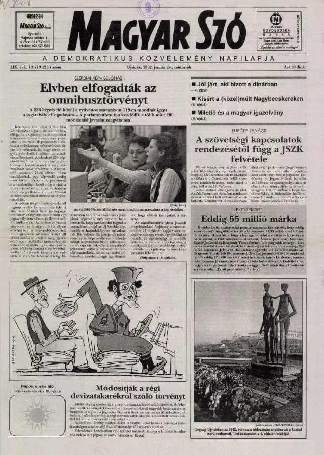Magyar Szó, 59. évf. 2002. január 24. 19. sz. 1–16. oldal