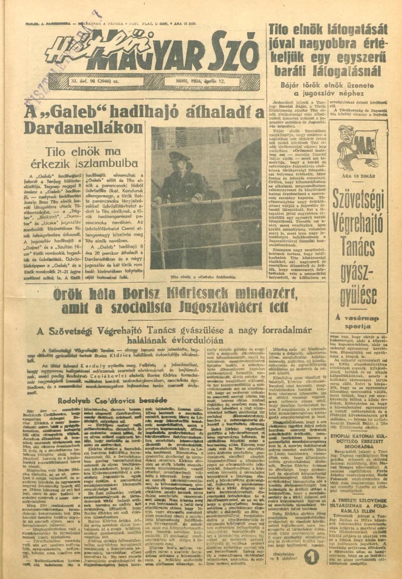 Magyar Szó, 11. évf. 1954. április 12. 98. sz. 1–8. oldal