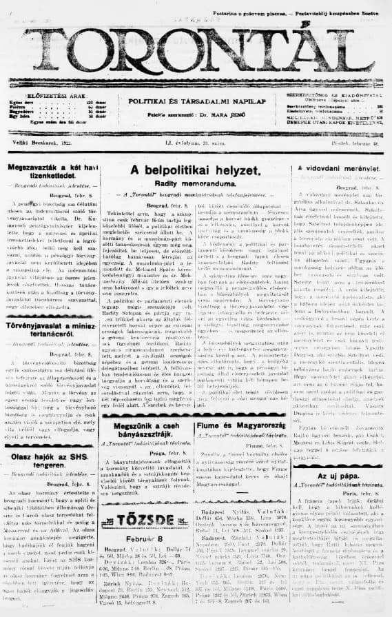 Torontál, 51. évf. 1922. február 10. 31. sz.