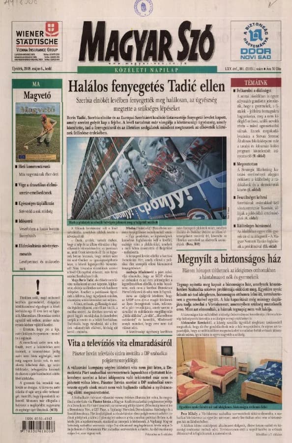 Magyar Szó, 65. évf. 2008. május 6. 101. sz. 1–20. oldal