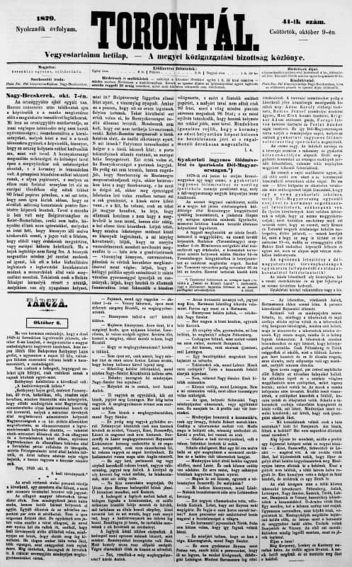 Torontál, 8. évf. 1879. október 9. 41. sz.