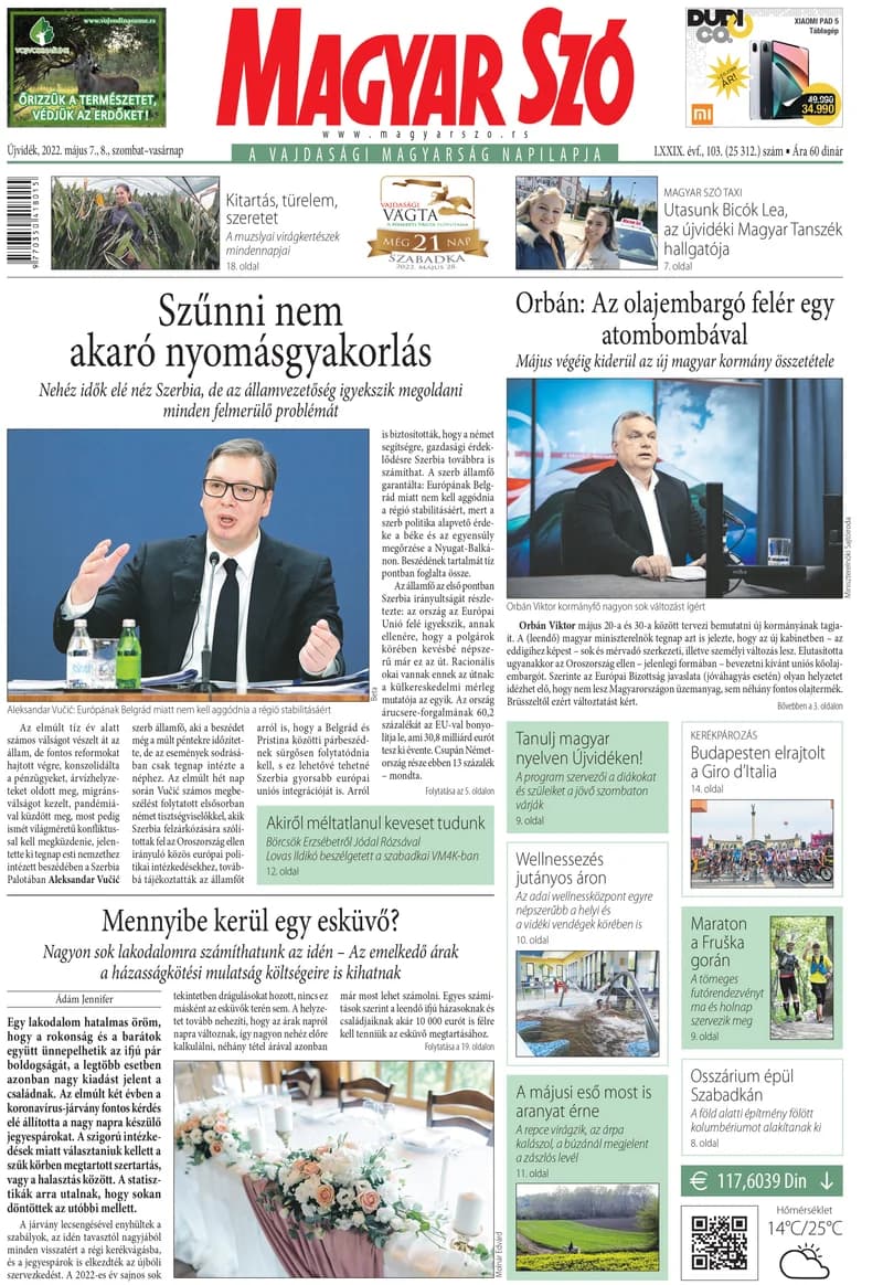 Magyar Szó, 79. évf. 2022. május 7. – 8. 103. sz. 1–32. oldal