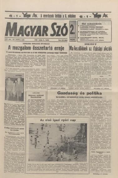 Magyar Szó, 44. évf. 1987. június 8. 155. sz. 1–20. oldal