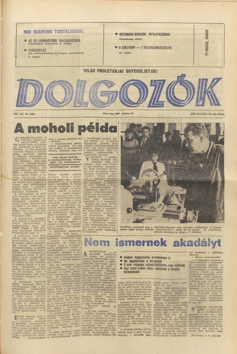Dolgozók, 21. évf. 1967. október 27. 44. sz.