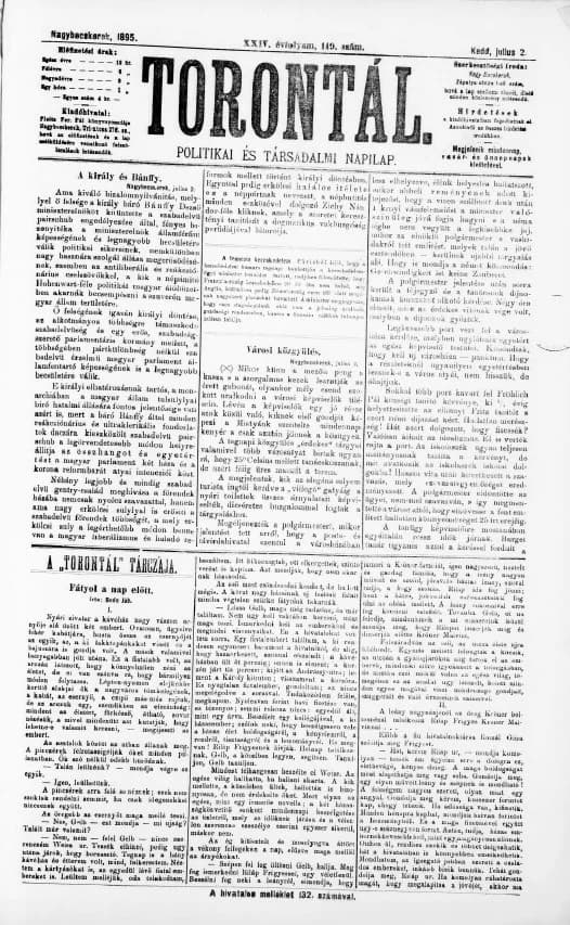 Torontál, 24. évf. 1895. július 2. 149. sz.