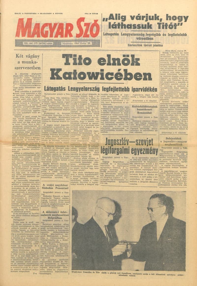 Magyar Szó, 21. évf. 1964. június 28. 177. sz. 1–24. oldal