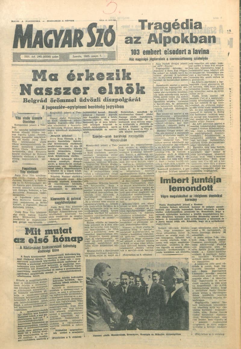 Magyar Szó, 22. évf. 1965. szeptember 1. 240. sz. 1–14. oldal