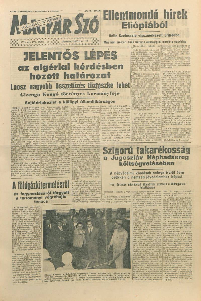 Magyar Szó, 17. évf. 1960. december 17. 295. sz. 1–26. oldal