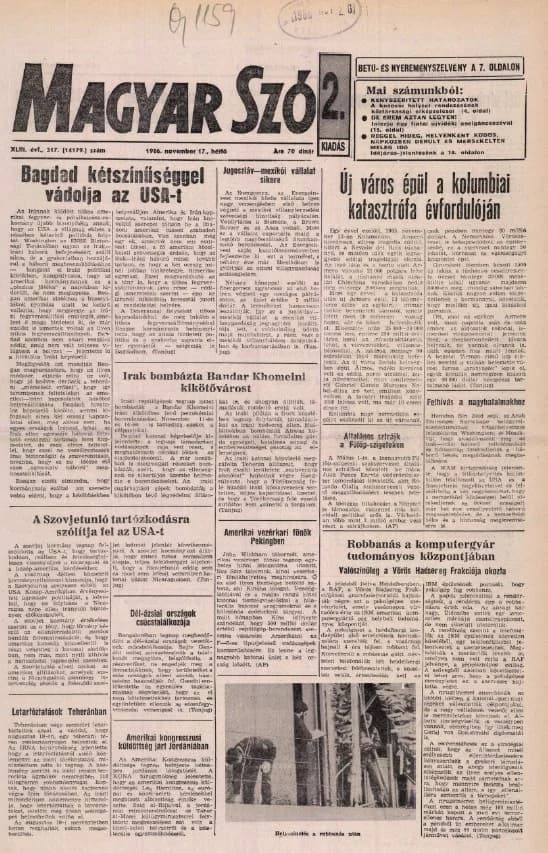Magyar Szó, 43. évf. 1986. november 17. 317. sz. 1–20. oldal
