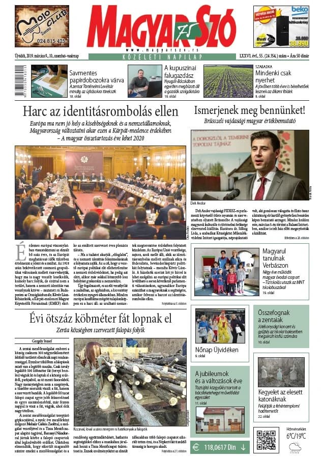 Magyar Szó, 76. évf. 2019. március 9. – 10. 55. sz. 1–44. oldal