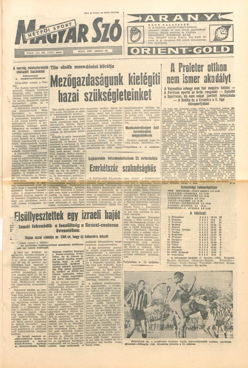 Magyar Szó, 24. évf. 1967. október 23. 292. sz. 1–16. oldal