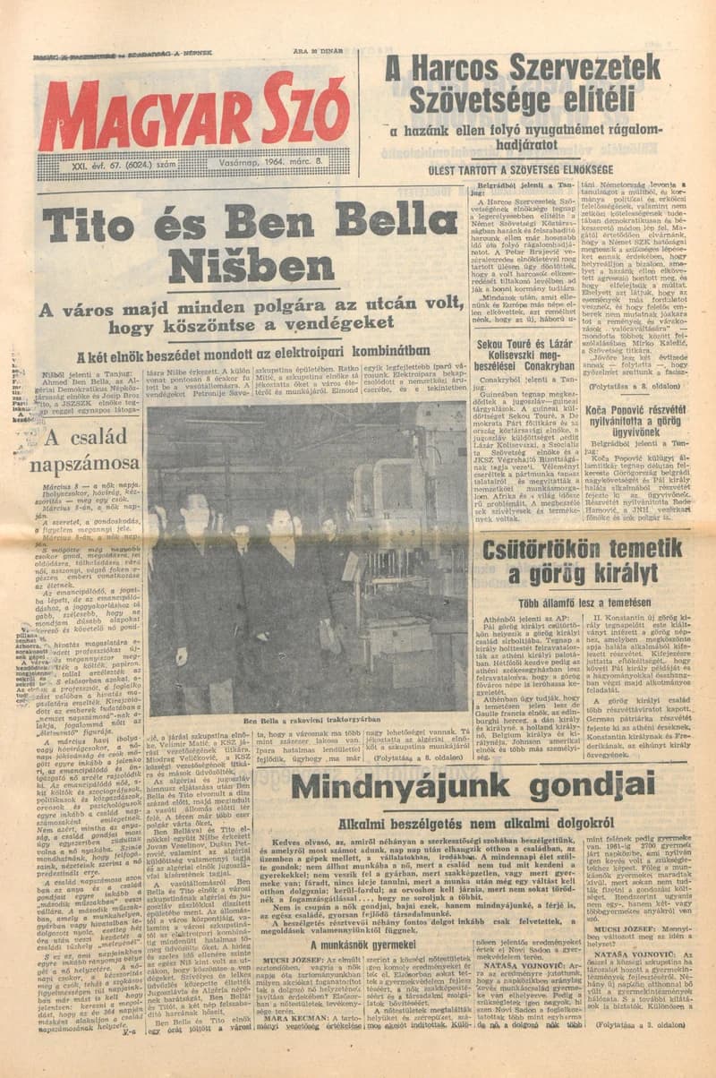 Magyar Szó, 21. évf. 1964. március 8. 67. sz. 1–24. oldal
